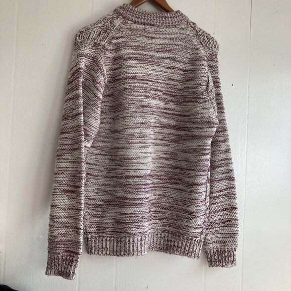 VTG Campus Cable Knit Sweater Academia Unisex Slouchy Acrylic Chunky Sz M - Picture 7 of 14